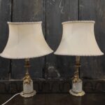 French Vintage Lamps with Crystal & Brass-SoUnique.PK